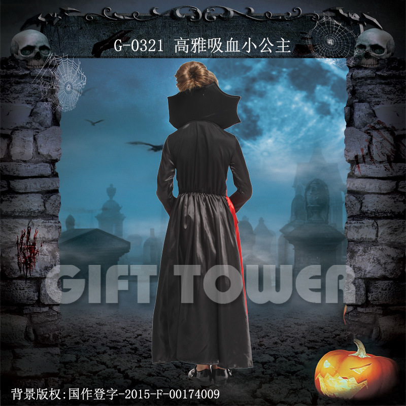 Vampire costume, magic witch costume G-0321, elegant vampire little princess role-playing costume, Halloween costume Item Picture
