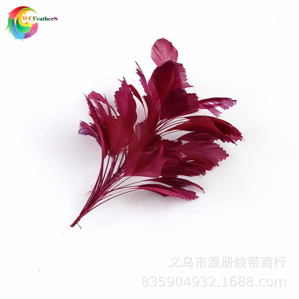 厂家现货直接大飘羽毛胸花纯手工修边波浪花卉白天鹅毛头饰一个起细节图