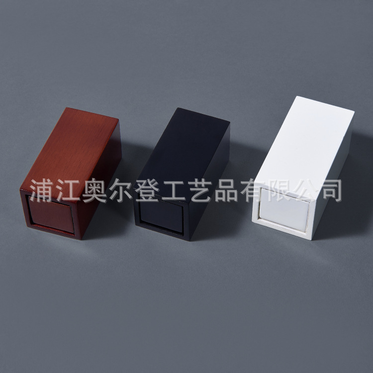 Customized and wholesale of portable mini pull-out wooden boxes, pull-out gift boxes, glass packaging boxes, and hollowed-out jewelry boxes details Picture