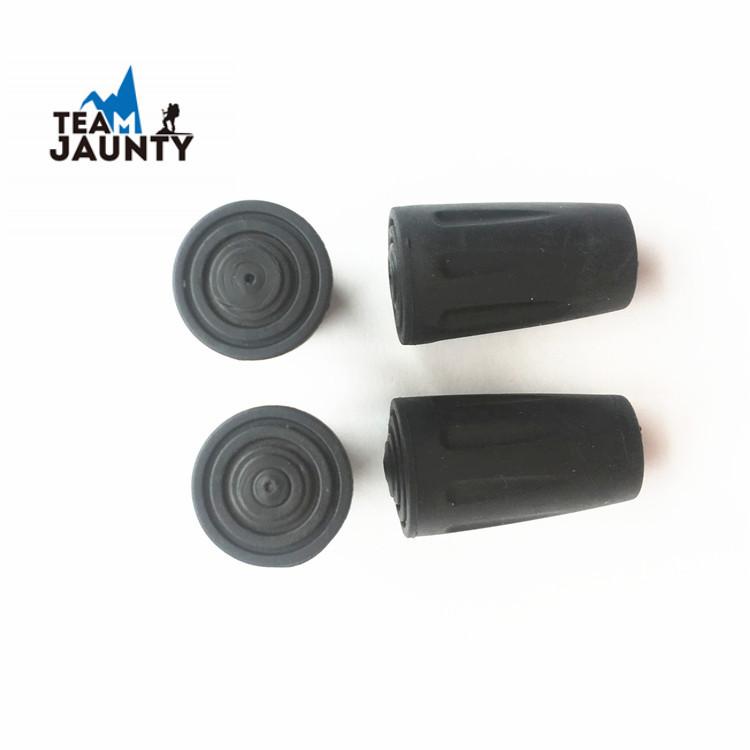Universal accessories for outdoor trekking poles: flat head anti-slip foot covers, anti-wear rubber foot covers for trekking poles, and round inclined rubber foot covers details Picture