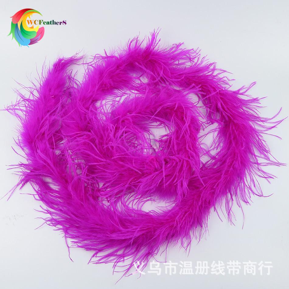 温册羽毛厂家现货热销彩色鸵鸟毛围巾毛条鸵鸟毛毛条服装辅料2米详情图8