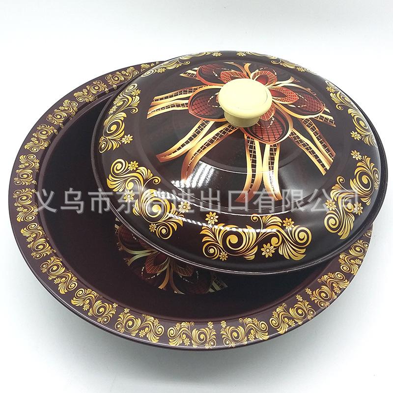 水果盘创意风格家居零食糖果婚庆结婚干果坚果盘喷漆贴花带盖果盘产品图