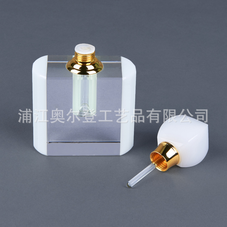 K101 Premium two-sided white crystal essential oil bottle, 3ml body perfume bottle, screw-top premium empty perfume bottle, portioned bottle, Alden details Picture