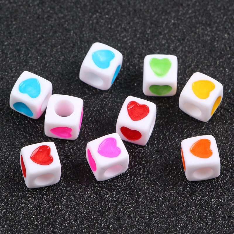 Acrylic fluorescent heart-shaped beads are selling well on Instagram. Wholesale of slime fillers and colorful heart-shaped letter blocks undefined
