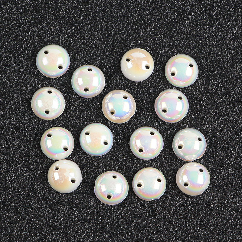 平底半面双孔/无孔水滴珠圆珠ABS半圆仿珍珠环保diy饰品配件批发详情图8