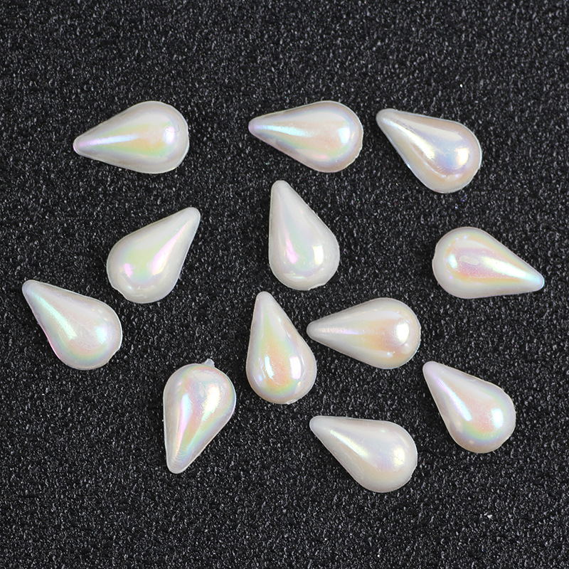 平底半面双孔/无孔水滴珠圆珠ABS半圆仿珍珠环保diy饰品配件批发详情图9