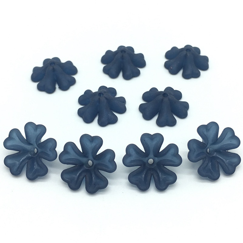 Ancient-style palace flower hairpins, lotus leaf flower acrylic frosted heart-shaped flower trays, bride's headwear, five-leaf flower hair accessories undefined