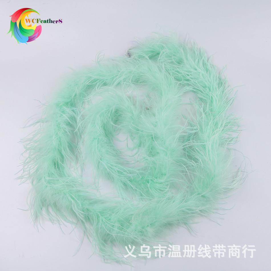 温册羽毛厂家现货热销彩色鸵鸟毛围巾毛条鸵鸟毛毛条服装辅料2米细节图