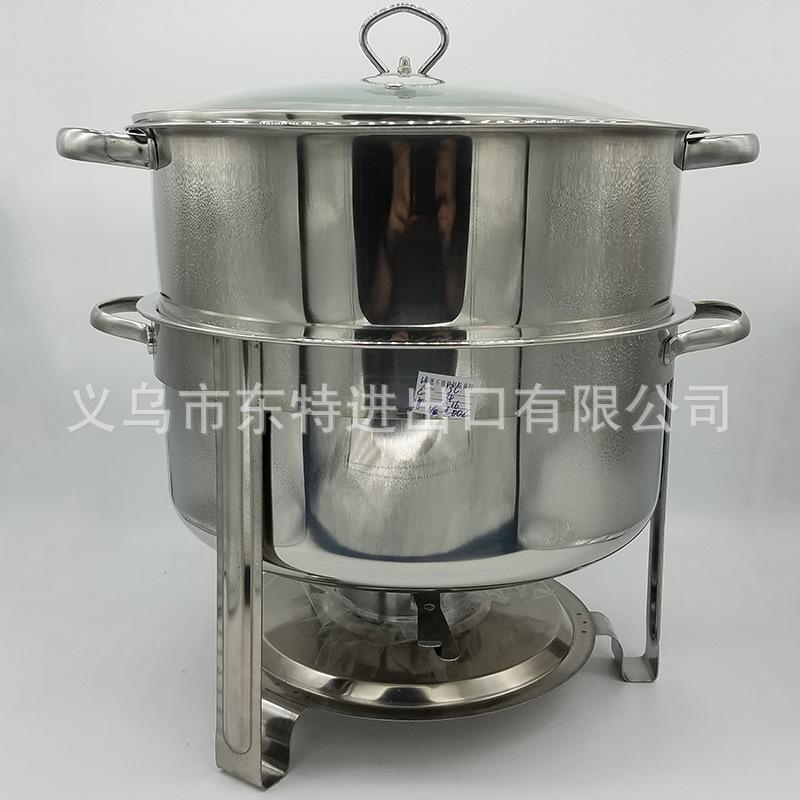Factory direct sales of stainless steel dining stoves, straight-leg double-layer alcohol stoves, hotel and restaurant buffet stoves, hanging lid dining stoves
