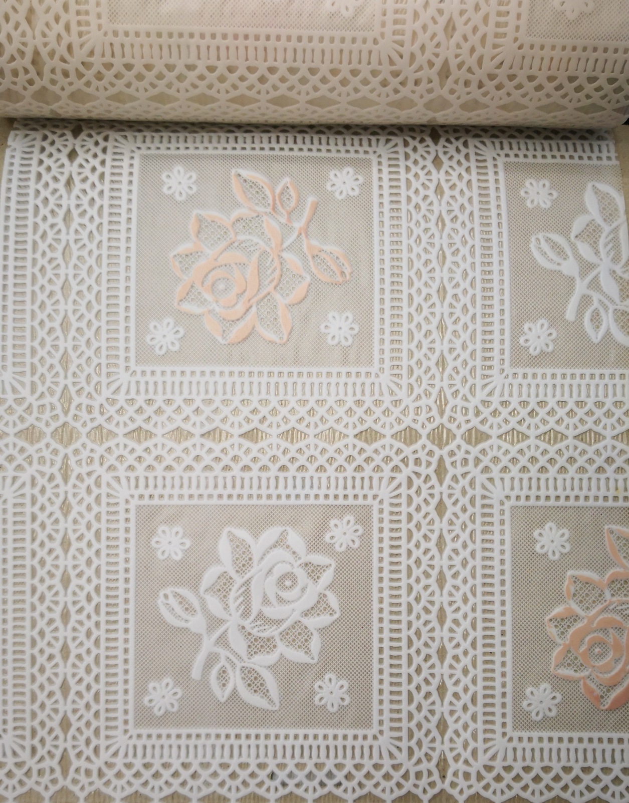 Factory direct new PVC lace tablecloth kitchen table waterproof oil table cloth hotel table cloth wholesale undefined