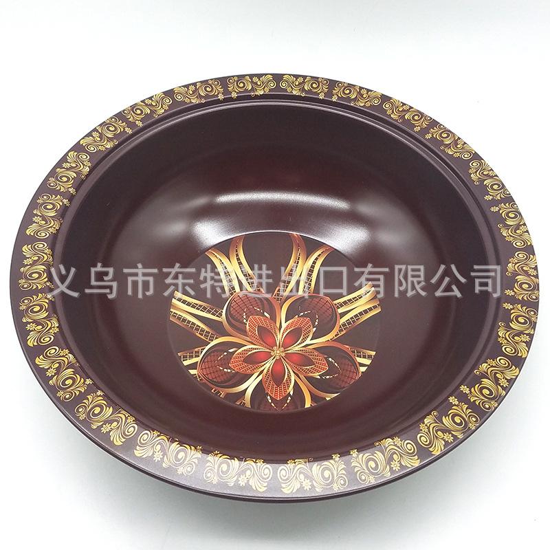 水果盘创意风格家居零食糖果婚庆结婚干果坚果盘喷漆贴花带盖果盘细节图