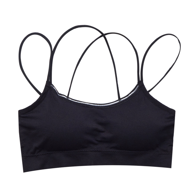 Fashionable women's underwear, sporty, anti-glare, shockproof, sweat-absorbing, breathable base vest with chest pad, cross-shaped beautiful back wrap around the chest Item Picture