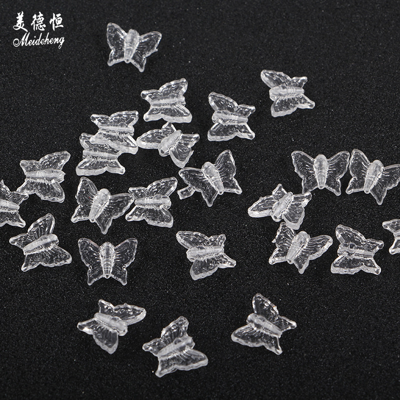 厂家直销散珠diy手工串珠配饰 亚克力珠子 透明珠蝴蝶 水滴珠批发