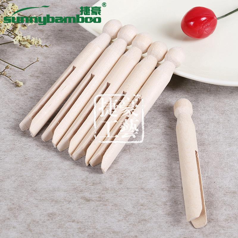 Preschool tools Wood colored doll clip children's educational wood toys Wood round head DIY doll clip clothespin