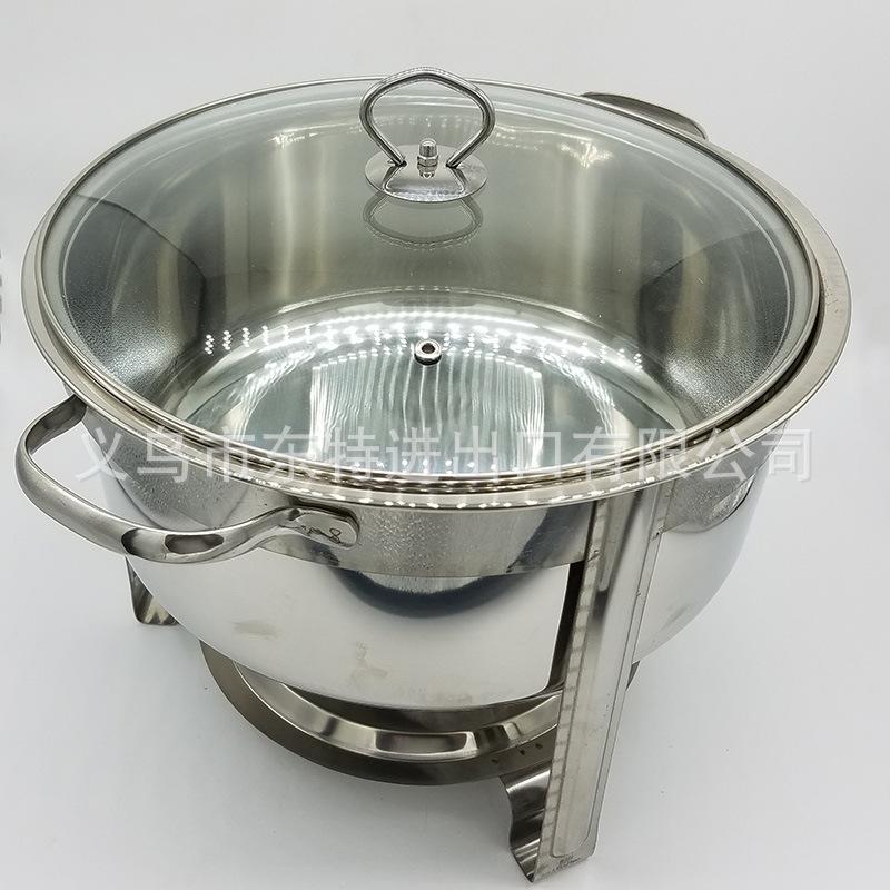 Factory direct sales of stainless steel dining stoves, straight-leg double-layer alcohol stoves, hotel and restaurant buffet stoves, hanging lid dining stoves Application Scenario