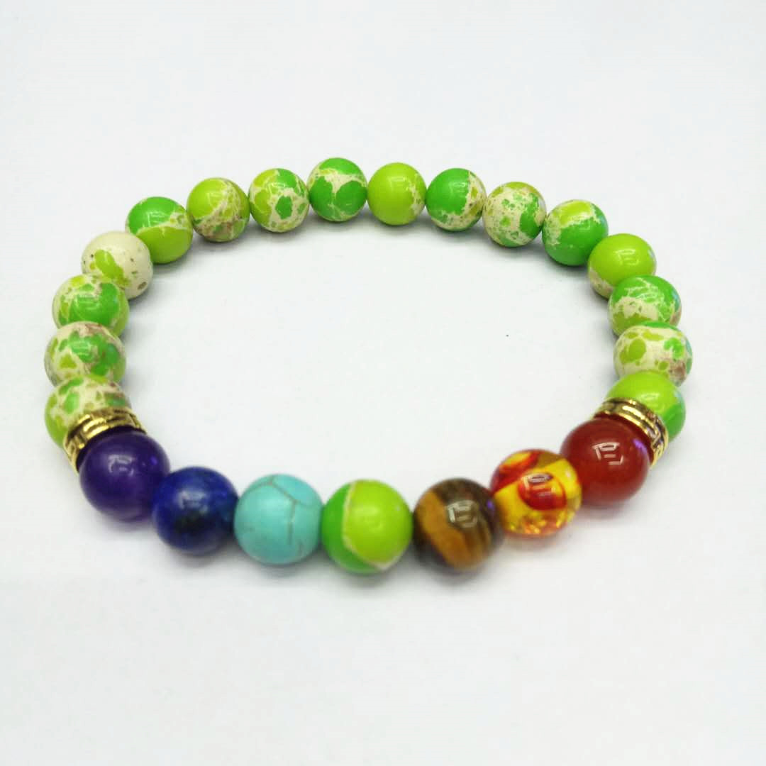 Factory direct sales of Seven Chakra King Stone Bracelet, yoga energy bracelet, Natural stone combination bracelet, a bestseller in Europe and America undefined