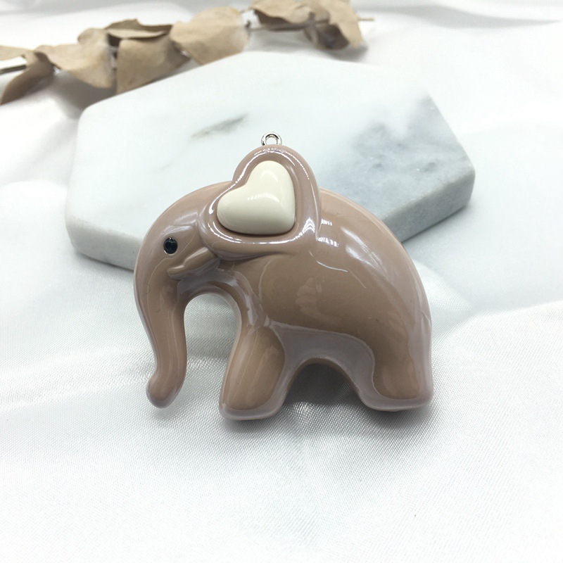 亚克力羊眼挂件高端果冻光泽漆亮油实色仿陶瓷可爱大象钥匙圈配件详情图10