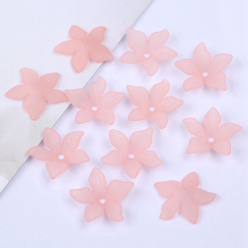 Factory direct sales of 22mm mid-hole five-petal flower Korean-style bride headwear flower acrylic scattered beads ancient-style hairpin accessories undefined