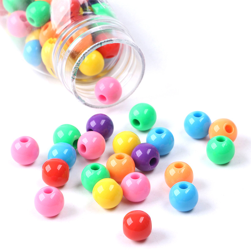Wholesale of 10mm large-hole acrylic beads, diy jewelry accessories, creative handcrafted beading materials details Picture