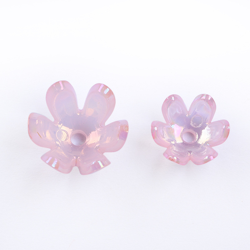 Direct sales from the manufacturer of medium-sized and small-sized acrylic six-prong flower-shaped beads, diy handcrafted beads, and glossy flower support beads undefined