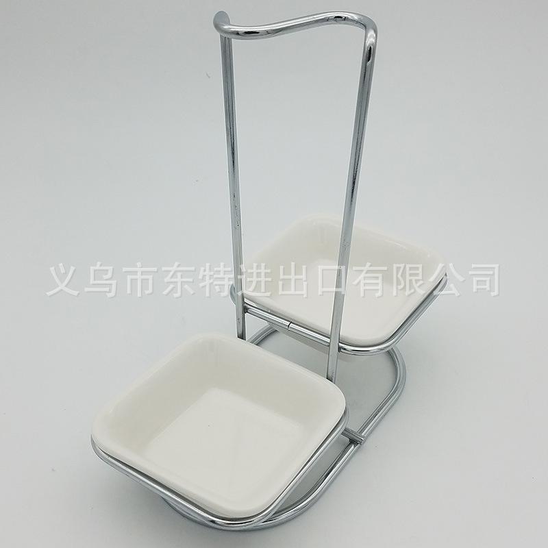 Factory direct sales of iron wire soup spoon racks, ceramic bowls, hot pot spoon racks, household soup spoon racks, facing away from ceramic spoon racks details Picture