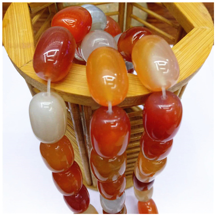 13*18MM natural red agate bucket bead bracelet loose beads semi-finished product wholesale DIY drum bead jewelry matching beads are selling well Item Picture