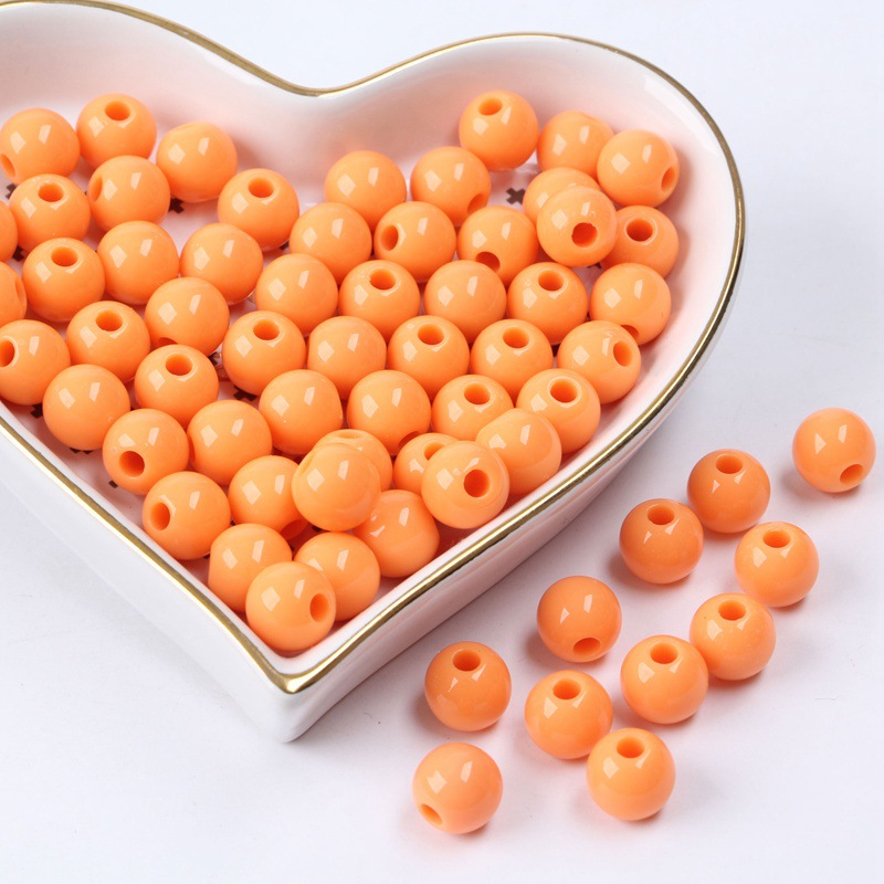 Wholesale of 10mm large-hole acrylic beads, diy jewelry accessories, creative handcrafted beading materials undefined