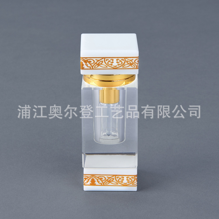 K9黑色四方水晶精油香水瓶3ml 迷你水晶q版香水瓶中东男士香水瓶细节图