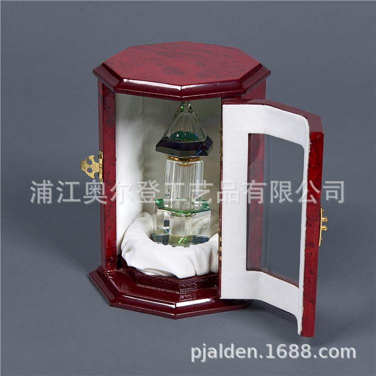 六角玻璃精油木盒定做透明玻璃展示木盒木质六角木盒通用包装高档