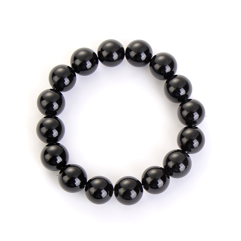 Factory direct sales of retro natural obsidian bracelets, 10*12MM natural black crystal men's and women's bracelets wholesale Item Picture