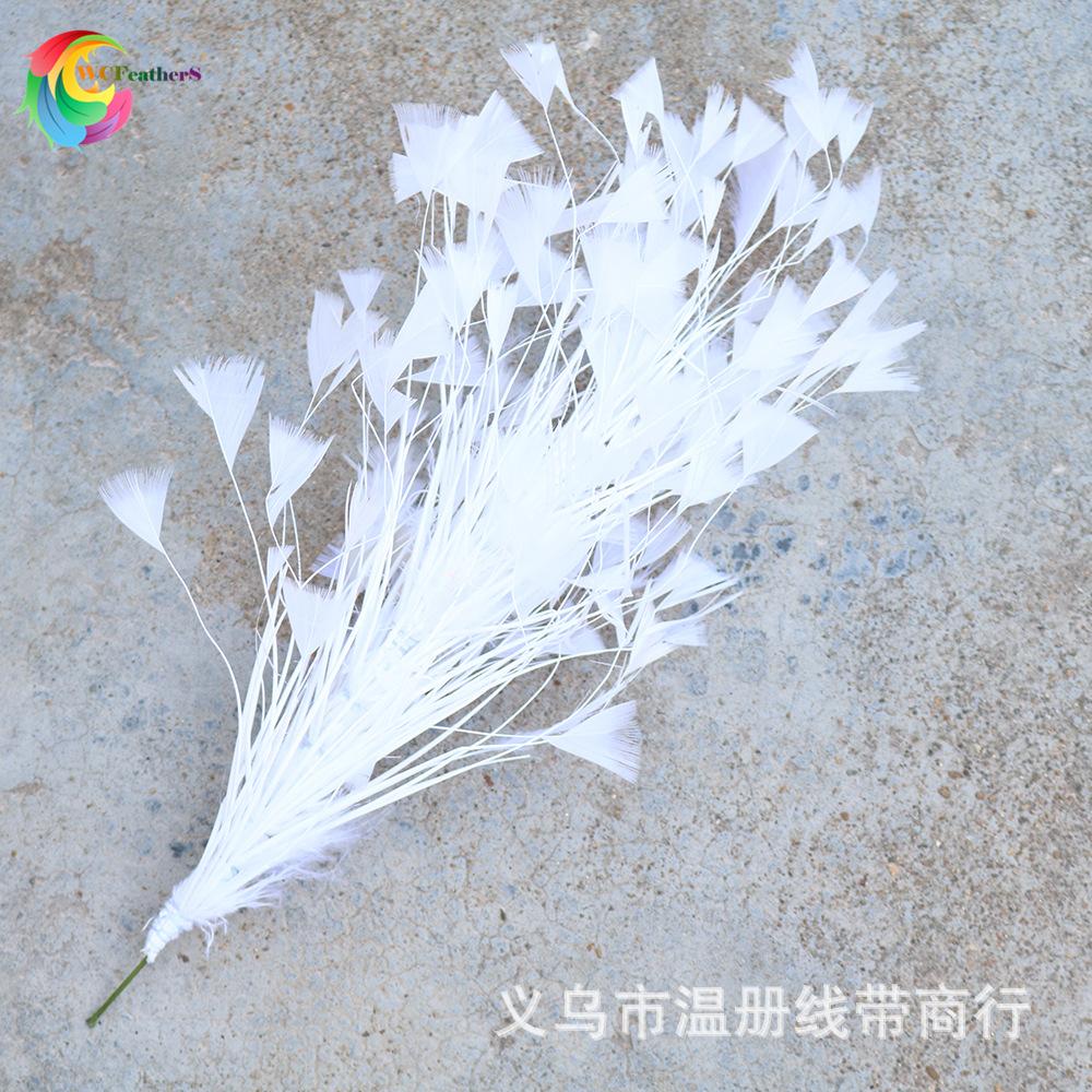 温册羽毛厂家推荐三角片火鸡毛胸花双用头饰拉丁服装配饰多色可选