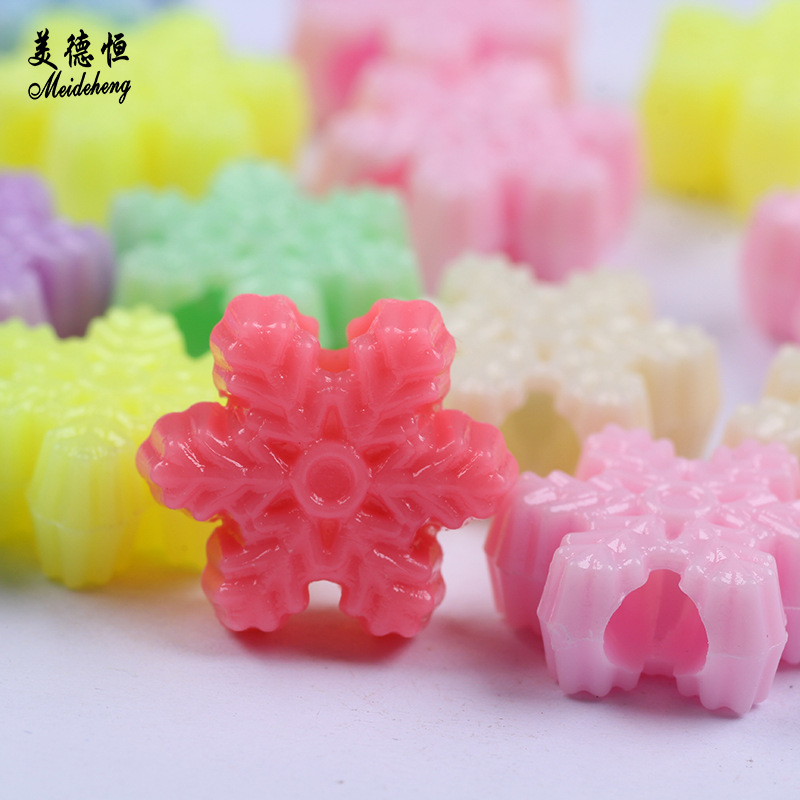 Direct sales and wholesale of four types of straight-hole and large-hole acrylic diy handcrafted beaded materials for children's educational toys details Picture