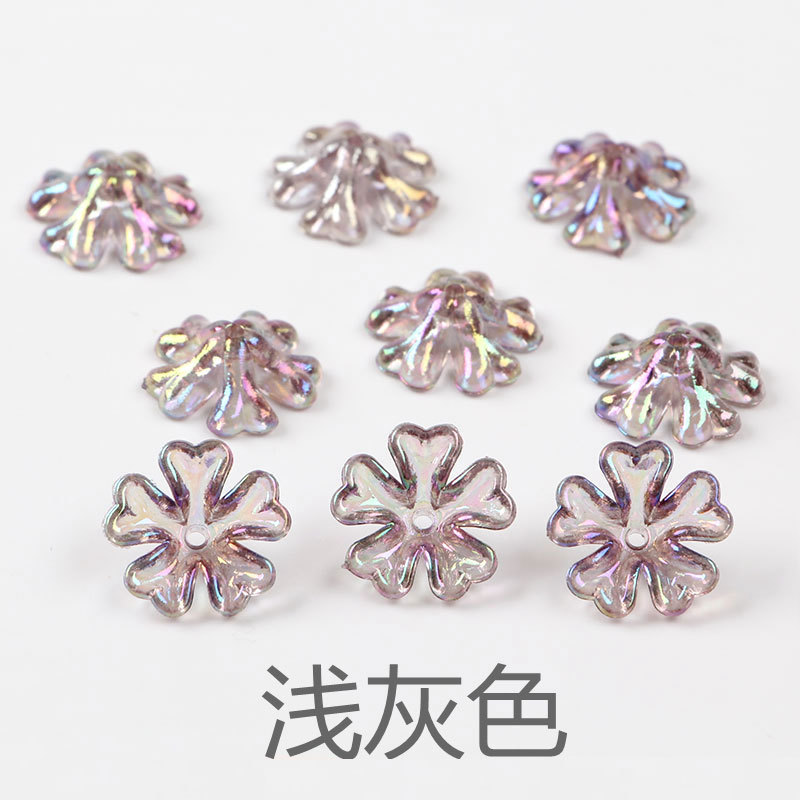 透明镀彩爱心花托彩虹爱心五瓣花亚克力耳环设计搭配材料厂家直销详情图12