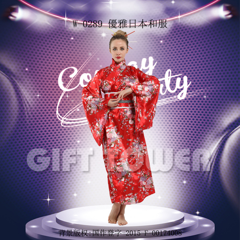 狂欢节服装舞台表演服COSPLAY服装W-0289优雅日本和服详情图3