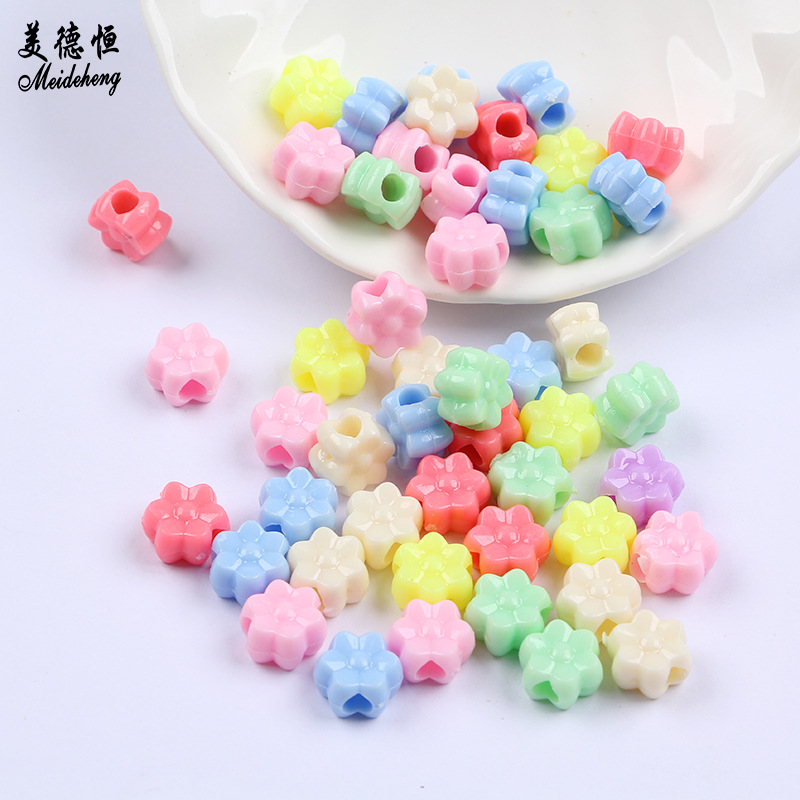 Direct sales and wholesale of four types of straight-hole and large-hole acrylic diy handcrafted beaded materials for children's educational toys Specification image