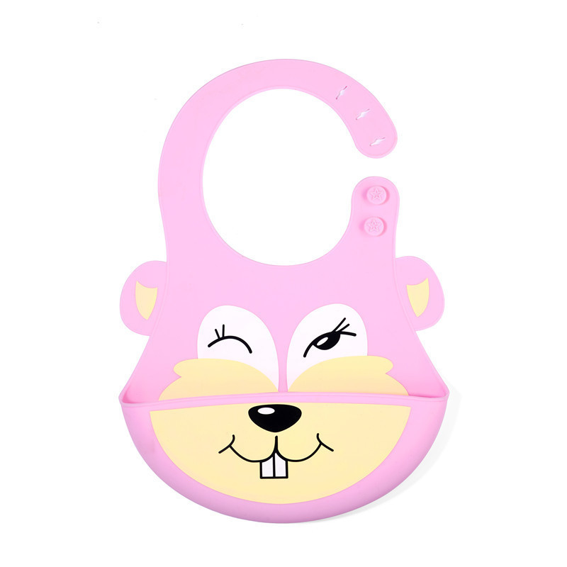 婴儿围兜儿童食饭兜卡通新款防水母婴用品宝宝口水兜吃饭硅胶围嘴白底实物图