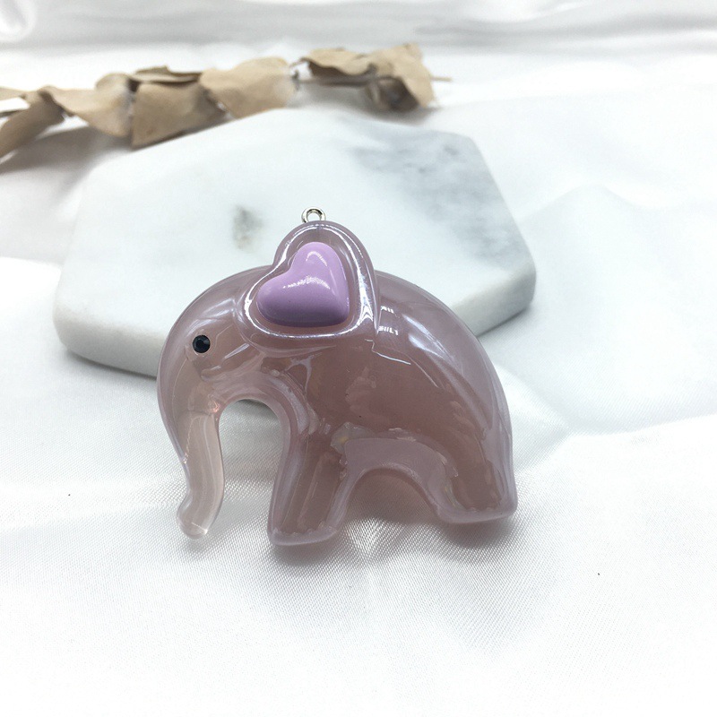 亚克力羊眼挂件高端果冻光泽漆亮油实色仿陶瓷可爱大象钥匙圈配件详情图16