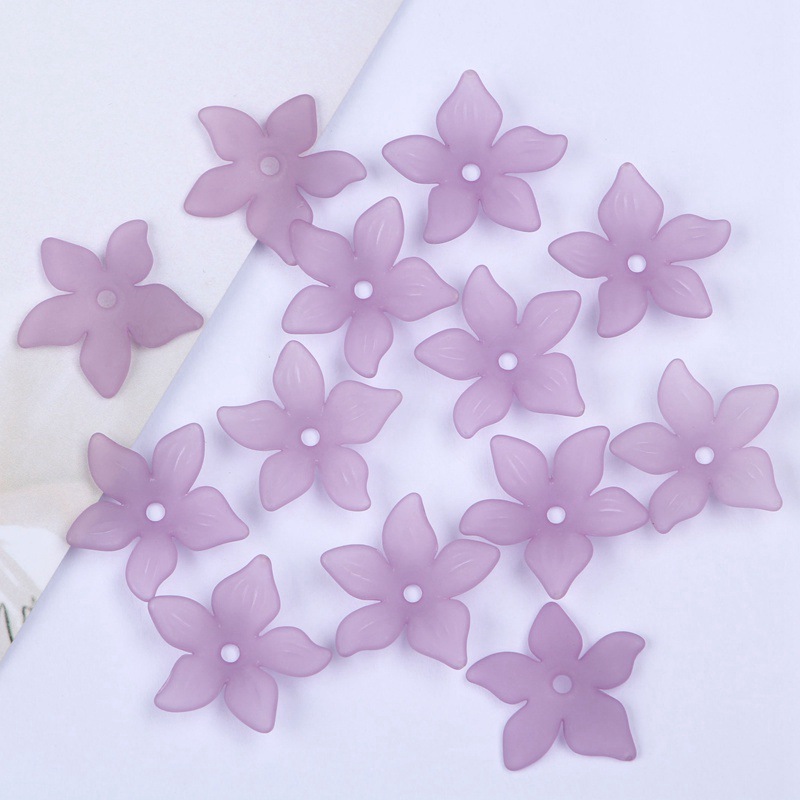 Factory direct sales of 22mm mid-hole five-petal flower Korean-style bride headwear flower acrylic scattered beads ancient-style hairpin accessories undefined