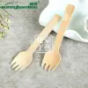 Wooden disposable tableware in its original color, handcrafted wooden forks and spoons, convenient for restaurants, wholesale from disposable fork and spoon manufacturers Item Picture