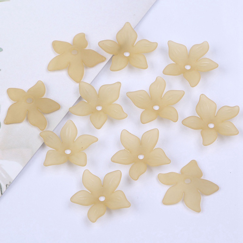 Factory direct sales of 22mm mid-hole five-petal flower Korean-style bride headwear flower acrylic scattered beads ancient-style hairpin accessories undefined