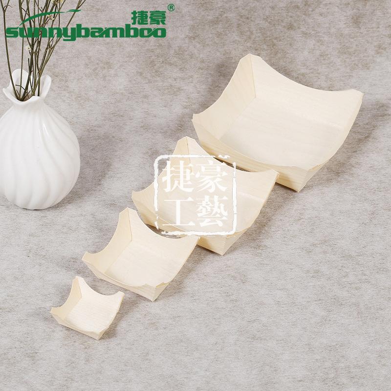 Disposable wooden containers, wooden mousse cups, sushi cups, wooden cups, cake cups, and eco-friendly tableware can be customized Specification image