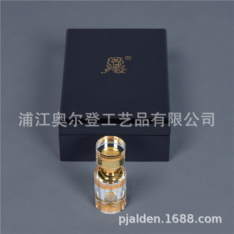 Customized gold and silver embossed processed wooden boxes, rose essential oil crystal bottle wooden boxes, ginseng packaging custom gift wooden boxes wholesale Specification image