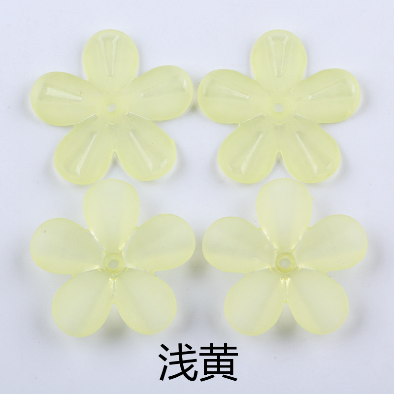 Factory direct sales of 30mm frosted transparent acrylic five-petal flower beads diy ancient-style hair accessory materials wholesale undefined