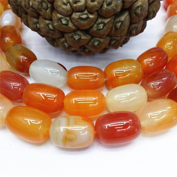 13*18MM natural red agate bucket bead bracelet loose beads semi-finished product wholesale DIY drum bead jewelry matching beads are selling well details Picture