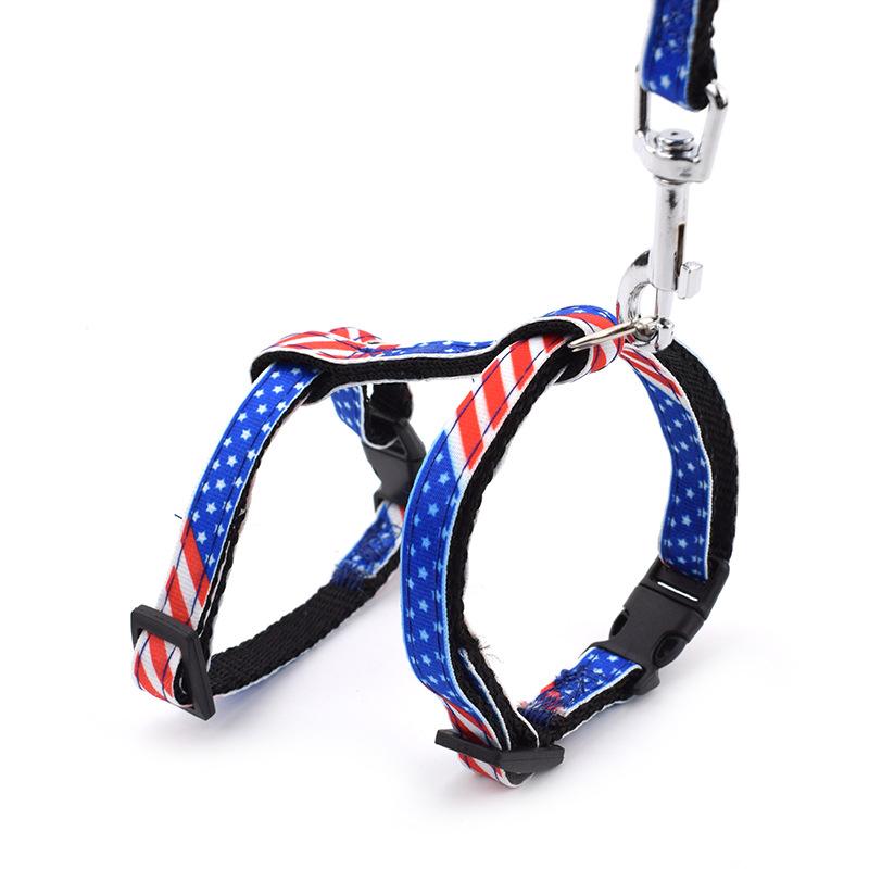 Feng Pei pet supplies set fashion cartoon printed cat chest strap I-word cat leash walking cat leash Item Picture