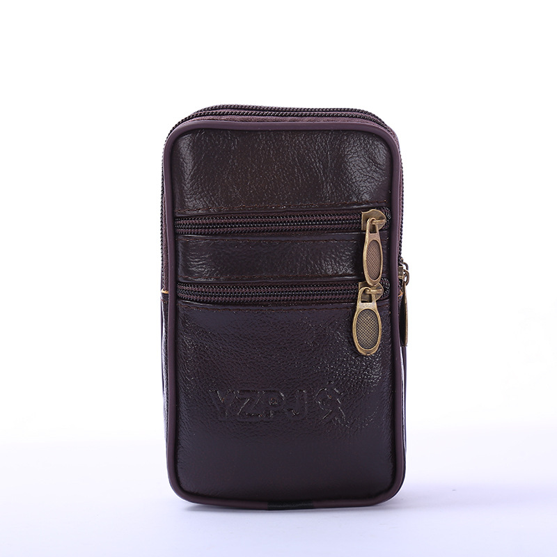 Manufacturers Wholesale Wear Belt New Business Mobile Phone Bag Male Multi-Functional Cowhide Vertical Waist Pack Change Key Wholesale Application Scenario