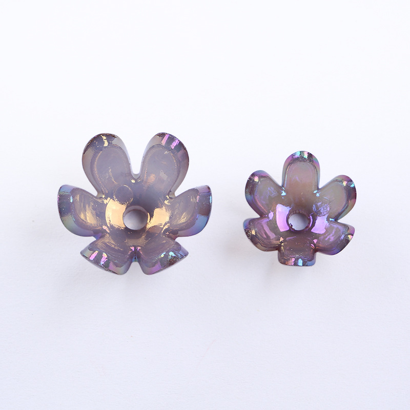Direct sales from the manufacturer of medium-sized and small-sized acrylic six-prong flower-shaped beads, diy handcrafted beads, and glossy flower support beads undefined
