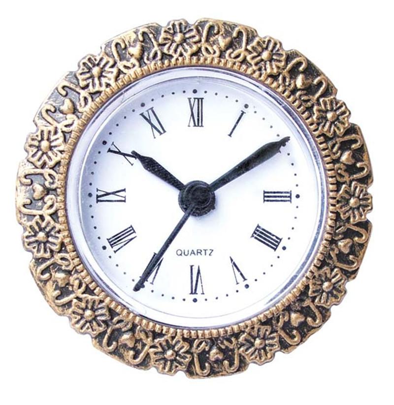 53MM圆钟头塑料钟胆嵌入式复古工艺品钟表机芯配件古铜色产品图
