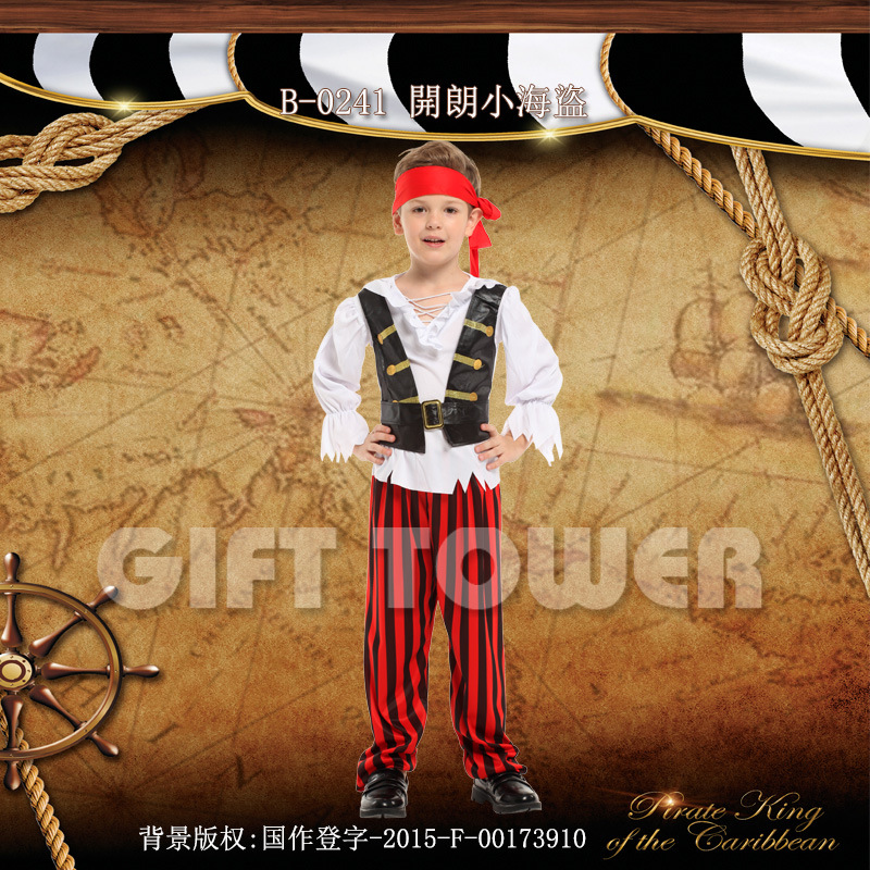 Halloween Costume Carnival B-0241 Cheerful Little Pirate COSPLY Role-playing costume Specification image
