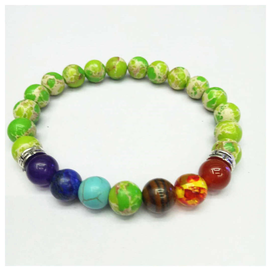 Factory direct sales of Seven Chakra King Stone Bracelet, yoga energy bracelet, Natural stone combination bracelet, a bestseller in Europe and America Item Picture